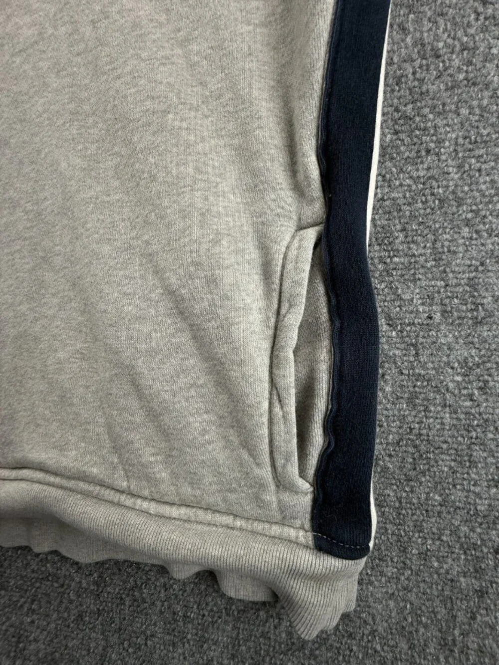 Polo Ralph Lauren Sweater 1/4 Zip XXL Contrast Trim Cotton Acrylic Blend Gray